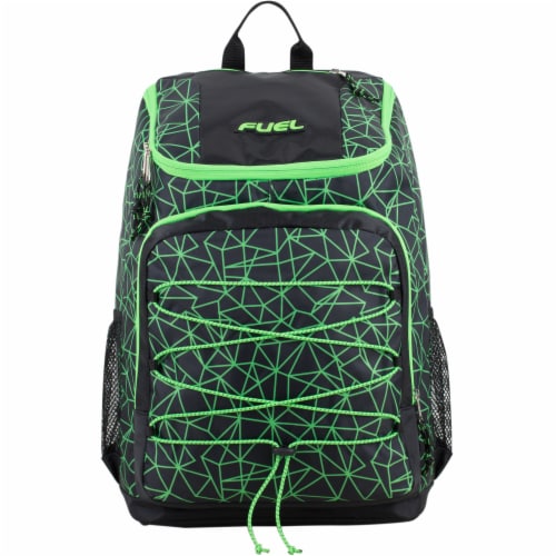 Fuel Wide Mouth Bungee Backpack - Black/Lime Perspective: top