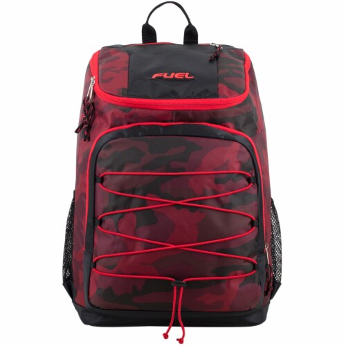 Fuel Wide Mouth Bungee Backpack - Red Camo Perspective: top