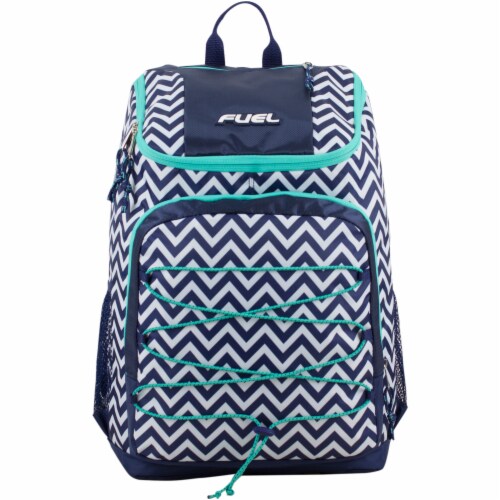 Fuel Wide Mouth Bungee Backpack - Chevron Deep Cobalt Perspective: top