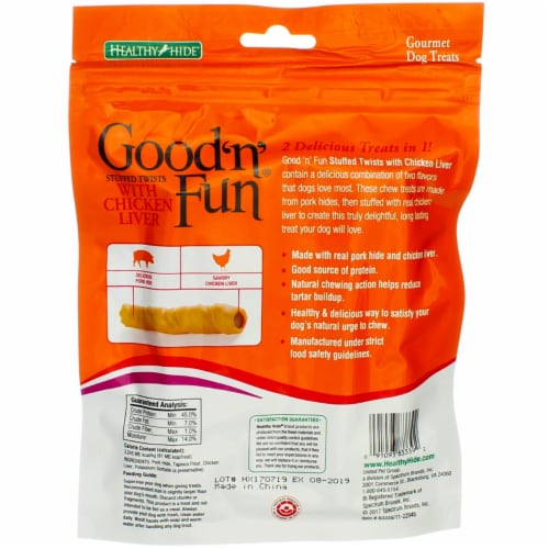 Good 'n' Fun® Rawhide Twists Chicken Liver Recipe Perspective: top