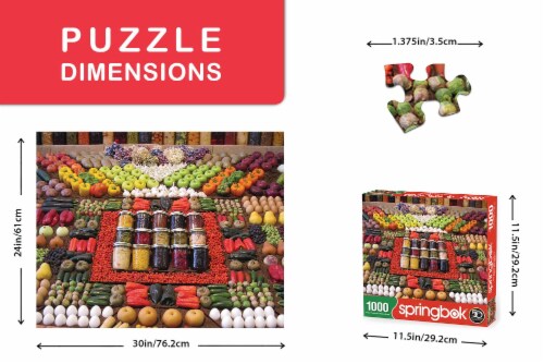 Springbok's 1000 Piece Jigsaw Puzzle Farm Fresh - Made in USA Perspective: top