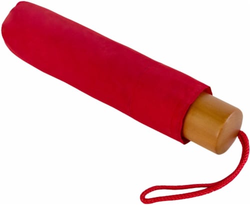 ShedRain Manual Clip Compact Umbrella - Red Perspective: top