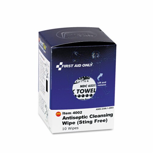 First Aid Only BZK Wipe,Antiseptics,PK10  FAE-4002 Perspective: top