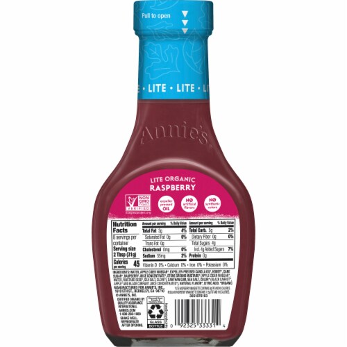 Annie's Organic Lite Raspberry Vinaigrette Dressing Perspective: top