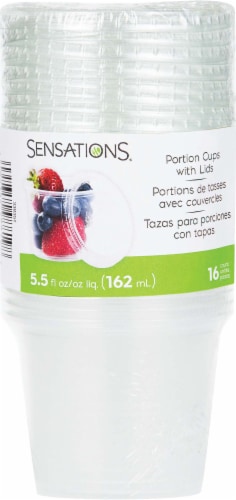 Sensations® Portion Plastic Cups With Lids - Clear Perspective: top