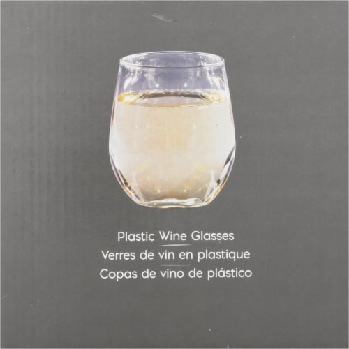 Sensations 14-Ounce Stemless Wine Glass - Clear - 4 Count Perspective: top