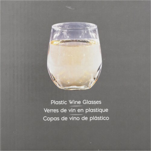 Sensations 14-Ounce Stemless Wine Glass - Clear - 4 Count Perspective: top