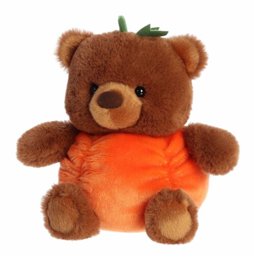Aurora Medium Brown Halloween 10 inch Pumpkin Bear Spooky Stuffed Animal One Size Dillons Food Stores