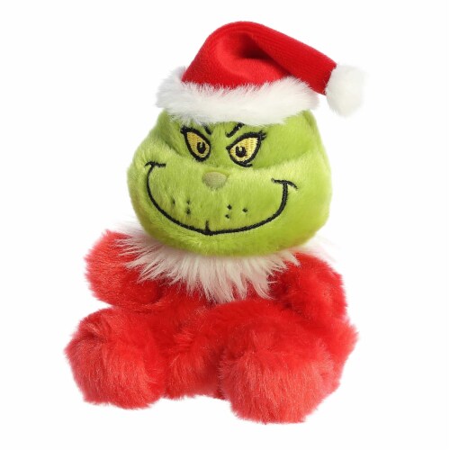 Aurora Mini Red Dr. Seuss Palm Pals 5 inch Santa Grinch Whimsical Stuffed Animal Perspective: top