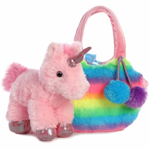 Aurora World Fancy Pals Pet Unicorn Carrier Plush, Rainbow Perspective: top
