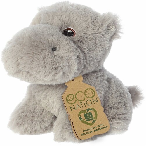 Aurora Mini Gray Eco Nation 5 inches Hippopotamus Eco-Friendly Stuffed ...