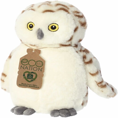 Aurora Small White Eco Nation 9 inches Snowy Owl Eco-Friendly Stuffed ...