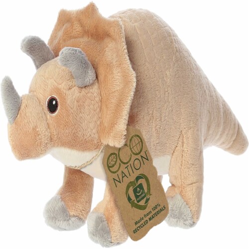 Aurora Large Brown Eco Nation 12.5 Triceratops Eco-Friendly Stuffed ...