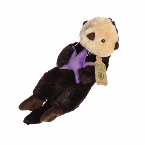 Aurora Large Brown Eco Nation Eco Hugs 14.5 inch Sea Otter Eco-Friendly ...
