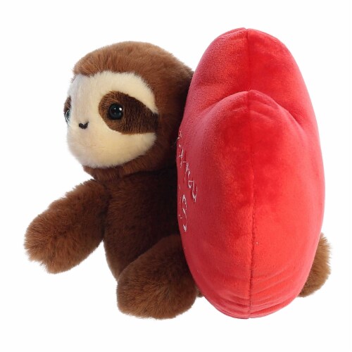 Aurora Small Brown Valentine I Love You This Much 9 inch Sloth Heartwarming Stuffed Animal One Size Foods Co