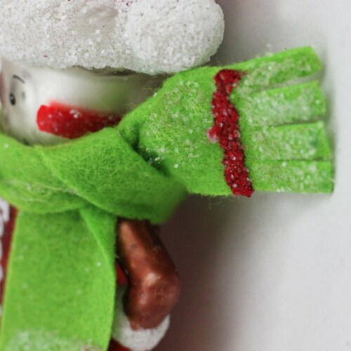 Northlight 6  Red and Green Tootsie Roll Chewy Chocolate Candy Glass Christmas Ornament Perspective: top