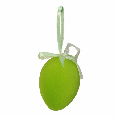 Northlight Club Pack of 12 Orange and Green Spring Easter Egg Ornaments 2.5 Perspective: top