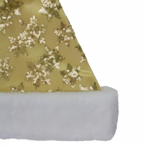 White and cheap gold santa hat