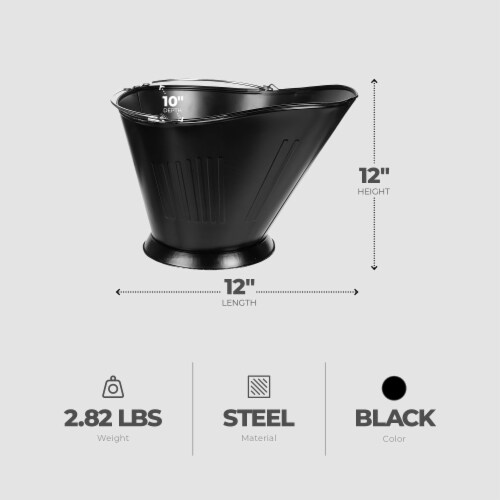 Open Hearth by Panacea Fireplace Coal Hod - Black Perspective: top