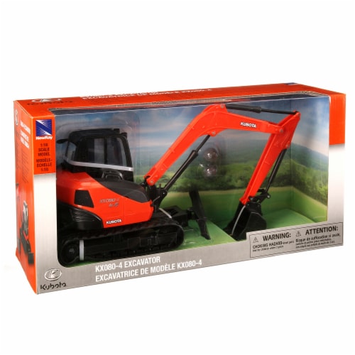 1:18 Scale Kubota KX080-4 Excavator Perspective: top