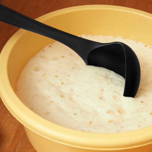 Zulay Kitchen Large Nylon Ladle Scoop Spoon - Black Perspective: top