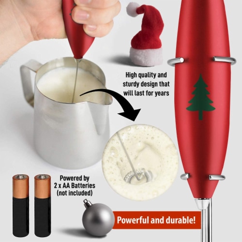 Zulay Kitchen: Milk Frother with Holster Stand (Red Color