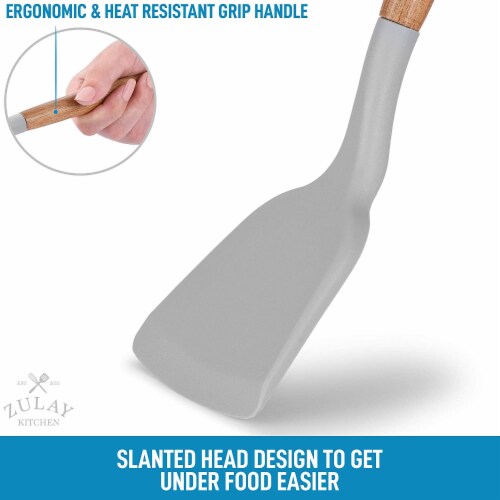 Zulay Kitchen Premium Silicone Spatula (12.5 inch) - Flexible & Heat Resistant Rubber Spatula Perspective: top