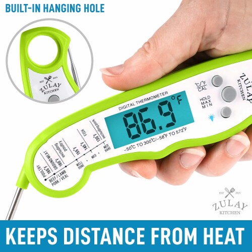 Zulay Kitchen Digital Meat Thermometer - Green Perspective: top