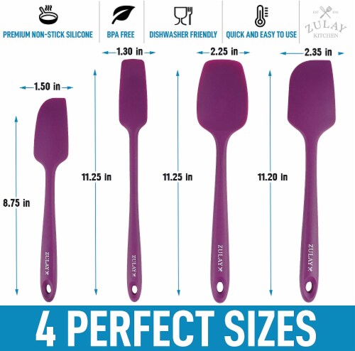 Zulay Kitchen Silicone Spatula Set with Durable Stainless Steel Core -  Purple, 4 - Fry's Food Stores