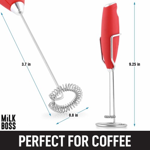 Zulay Kitchen Milk Boss Milk Frother With Holster Stand - Red, 1 - King  Soopers