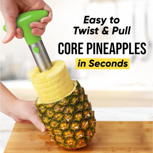 Zulay Kitchen Stainless Steel Pineapple Corer - Light Green Perspective: top