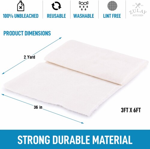 Zulay Kitchen Food Grade Cheese Cloths (Cotton) - 2 Yard Perspective: top