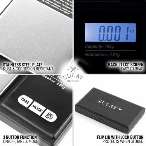 Zulay Kitchen Digital Kitchen Gram Scale Perspective: top