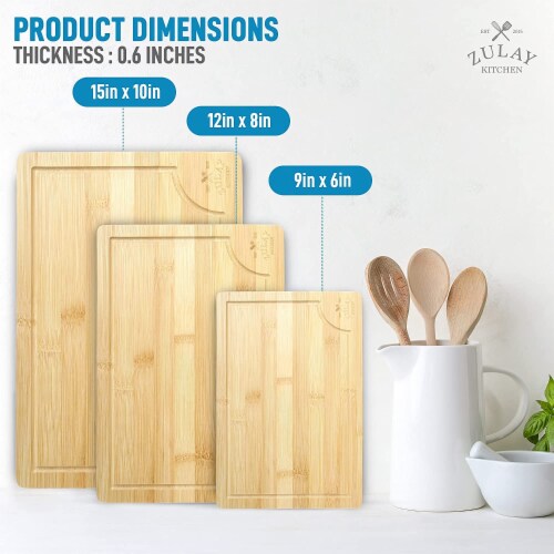 Wooden Cutting Boards for Kitchen with Juice Groove and Handles - Bamboo Chopping  Boards Set, 1 - Kroger