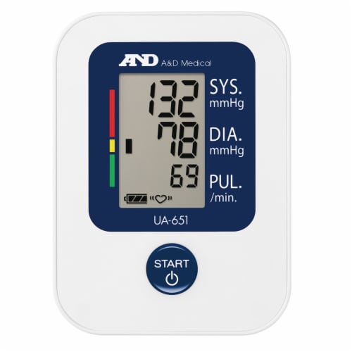 A&D Medical Wide Range Arm Home Automatic Digital Blood Pressure Monitor 1-Tube Black 1 Each Perspective: top