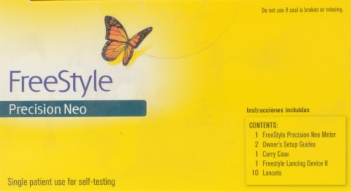 FreeStyle Precision Neo Blood Glucose Meter Kit Perspective: top