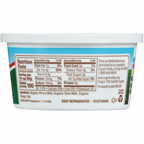 Organic Valley Authentic Italian Flavor Ricotta Cheese Perspective: top