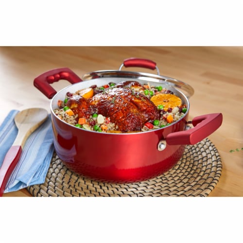 IMUSA Dutch Oven with Glass Lid - Ruby Red Perspective: top