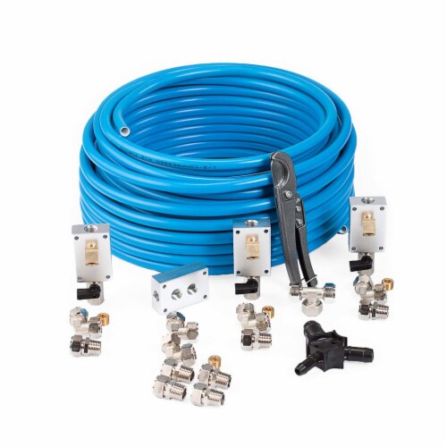MaxLine 100 Ft 0.5 In Tubing Kit, Filter Regulator w/ Gauge, & 2 Ft Jumper Hose Perspective: top
