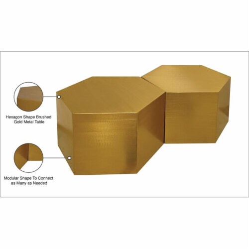 Meridian Furniture Hexagon Modular Coffee Table - Gold Meridian Furniture Hexagon Modular Coffee Table - Gold