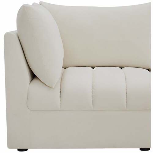 Meridian Furniture Jacob Cream Velvet Modular Sectional Perspective: top