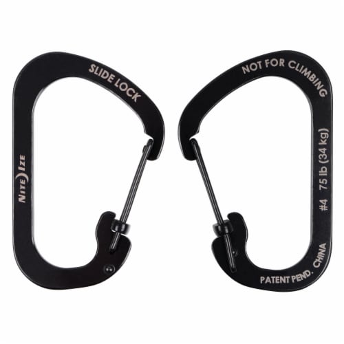 SlideLock® Stainless Carabiner - Black Perspective: top
