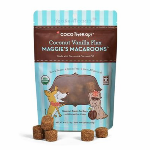 CocoTherapy Maggie's Macaroons Gourmet Treats for Dogs, Coconut Vanilla, 4oz Perspective: top