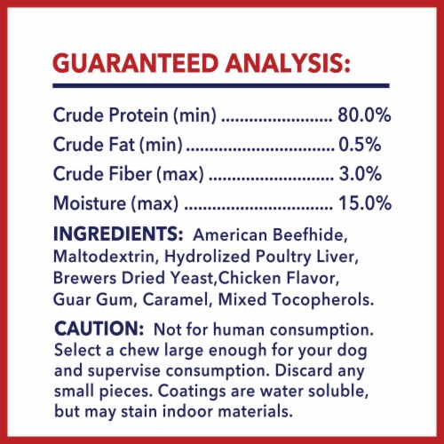 Pet Factory Made in USA Beefhide Bones Chicken Flavored - 6", 12 Count Perspective: top