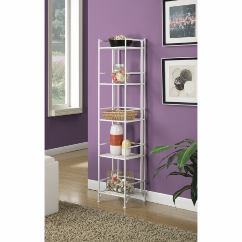 Convenience Concepts 8016W 5 x 14.25 x 58.25 in. Designs-2-Go Extra Storage 5-Tier Folding Me Perspective: top