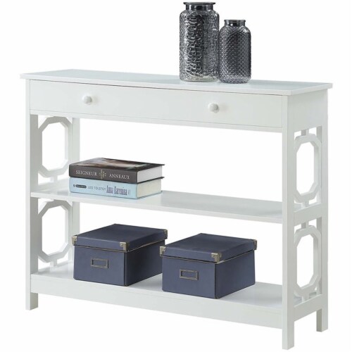 Omega 1 Drawer Console Table with Shelves Perspective: top