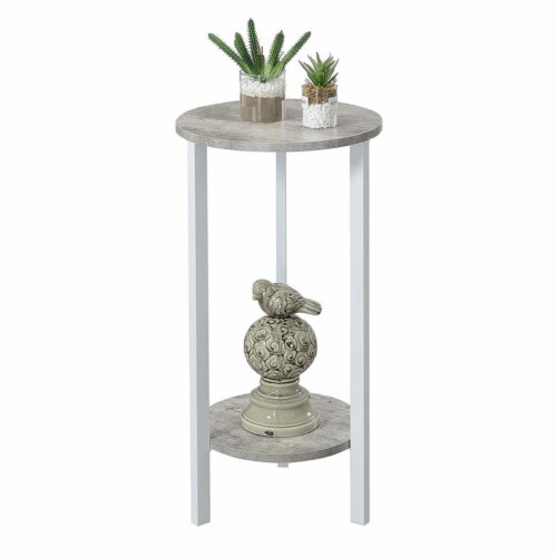 Convenience Concepts 111253C1WF Graystone 31 in. Plant Stand, Faux Birch & White - 31.5 x 15 Perspective: top
