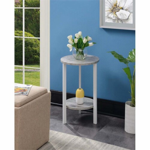 Convenience Concepts 111254C1WF Graystone 24 in. Plant Stand, Faux Birch & White - 23.75 x 15 Perspective: top
