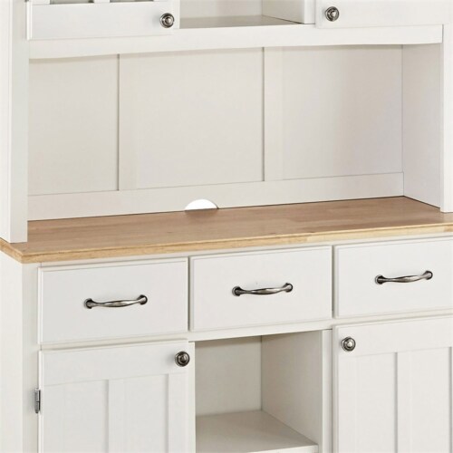 Homestyles Buffet of Buffets Wood Buffet with Hutch in Off White Perspective: top
