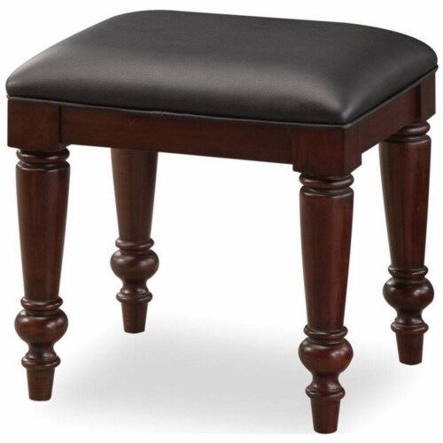 Homestyles Lafayette Wood Vanity Bench in Brown Perspective: top